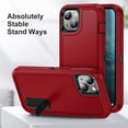 thumbnail image 3 of for iPhone 15 Case, iPhone 15 Phone Case with Built in Kickstand, Shockproof/Dustproof/Drop Proof Heavy Duty Military-Grade Rugged Protective Cover for iPhone 15,Red,For iPhone 15, 3 of 9