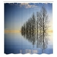 thumbnail image 3 of Ambesonne Winter Shower Curtain, Frozen Lake in Nature, 69"Wx70"L, Blue Brown, 3 of 5