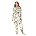 thumbnail image 4 of Adult Christmas Onesie Cute Cat Paw Footprints Background Repeating Zipper One-Piece Pajamas Unisex with Pockets, 4 of 6