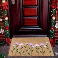 thumbnail image 1 of Absorbent Non-Slip Entry Door Mat, Decorative Polyester Bathroom and Kitchen Rugs with Antiskid Backing, Ideal for Living Room and Foyer, 40x60 cm, Brown, 1 of 6