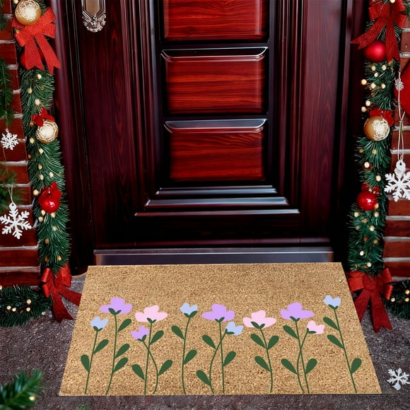 Uklsqma Non-Slip Entry Door Mat Brown Polyester Absorbent Bathroom Rug Kitchen Floor Mat Anti-Skid Dirt-Removing Doormat | Holiday Decorative Living Room Rug Multi-Purpose Indoor Use