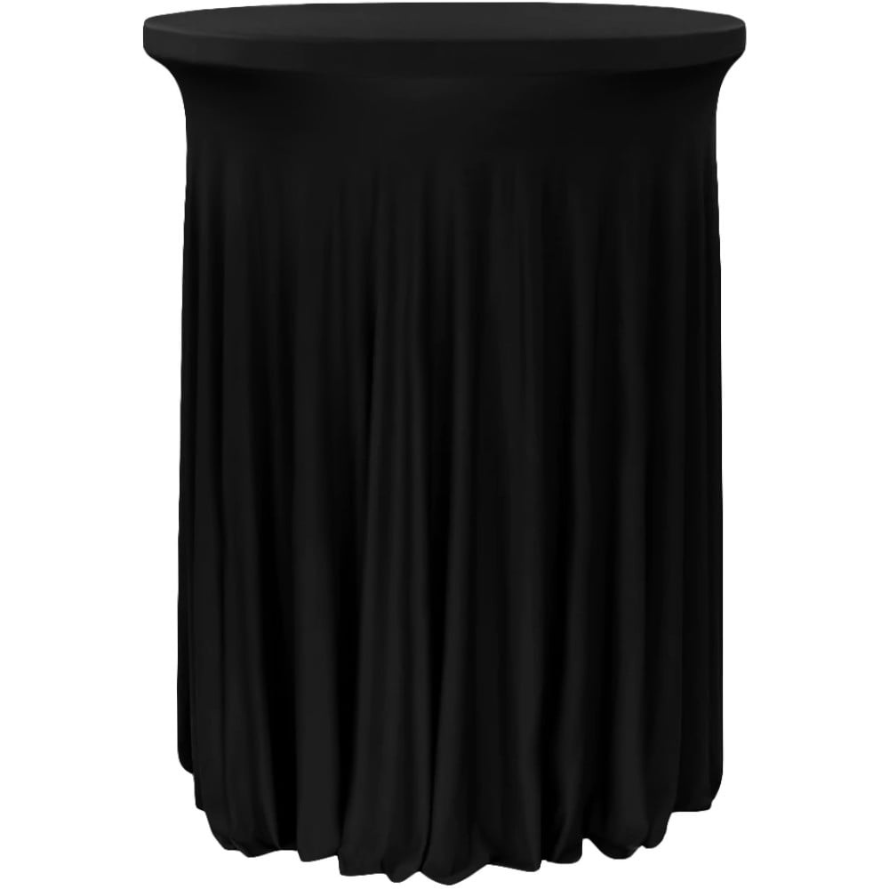 Black 30 x 42 Wavy Spandex Highboy Cocktail Table Skirt by Valentina ...