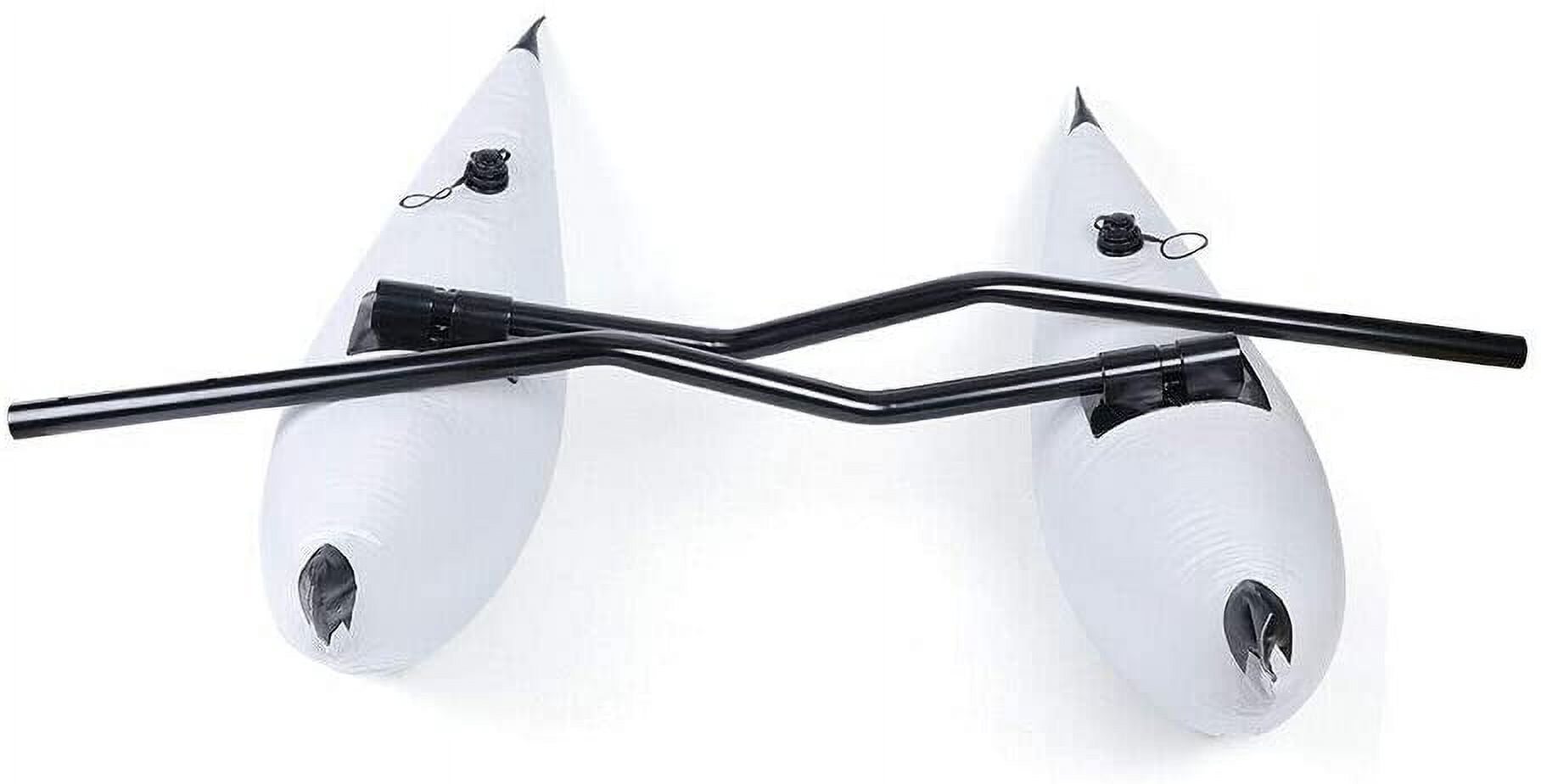 FETCOI Fishing Boat Stabilizer, Inflatable 2 White PVC Kayak Canoe Boat Fishing Outrigger Stabilizer & AMA Kit Canoe Fishing Boat Standing Float Stabilizer System