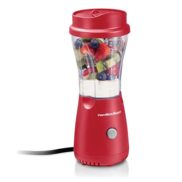 Licuadora Personal Hamilton Beach Blend & Go 414 ml | Licuadora Portátil Alámbrica con Vaso y Tapa de Viaje Libre de BPA 175W