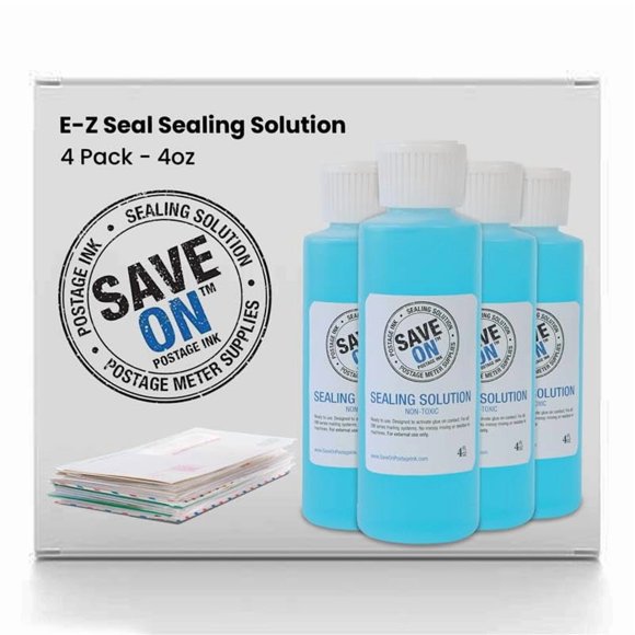 Pitney Bowes 601-9 Solution de Scellage Compatible E-Z (6 Pack - 4oz) - Scelleur d'Enveloppe pour Système de Courrier DM Series - Scellage d'Enveloppe pour un Scellage Sans Effort