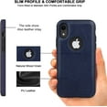 thumbnail image 4 of Classy Design Luxury Leather Phone Case for iPhone XR Non-Slip Grip Full Body Ultra Slim Protective Case 6.1 Inch (Blue), 4 of 12