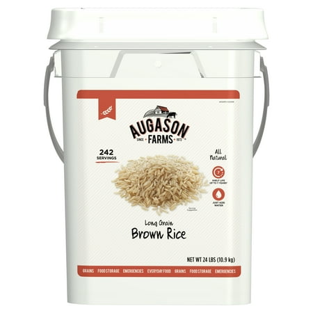 Augason Farms Long Grain Brown Rice Emergency Food Storage Pail