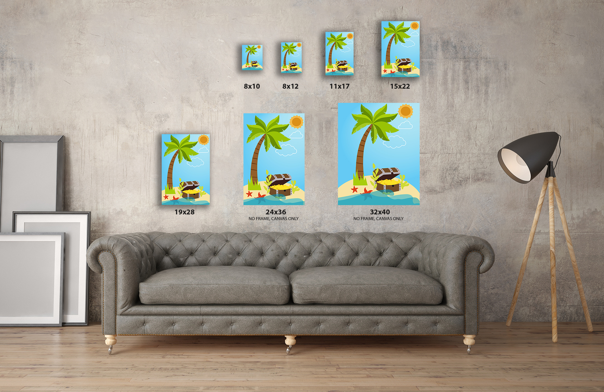 Awkward Styles Lovely Pirates Illustration Pirate Canvas Print Kids Room Wall Art Marine Picture Kids Play Room Wall Art Funny Pirates Art Newborn Baby Room Wall Decor Pirates Wallpapers Made in USA - image 3 of 6