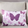 thumbnail image 3 of Purple Butterflies Throw Pillow Cover 20 x 30 Inch Decorative Pillow Cover Modern Art Summer Butterfly Lumbar Pillowcase Seasonal Rectangle Cushion Case for Couch Sofa Bed Living Room, 3 of 7