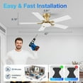 thumbnail image 3 of 42" Smart Wood Flush Mount Ceiling Fan with Lights & Remote, Quiet DC Motor, Indoor/Outdoor Low Profile, WiFi Alexa Voice App Control, 6-Speed Dimmable Modern Fan for Bedroom Patio, 3 of 10