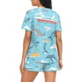thumbnail image 2 of joogoo Women's Pajama Set Dolphin on Ocean Short Sleepwear Loungewear with Pockets XXL, 2 of 7