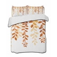 thumbnail image 2 of Orange Ombre Botanical Full Size Down Alternative Comforter, Lightweight Comforter Quilt Bedding Set with Pillow Shams Watercolor Country Pastoral Leaf All Seasons Bed Comforter Duvet Insert 78"x90", 2 of 7