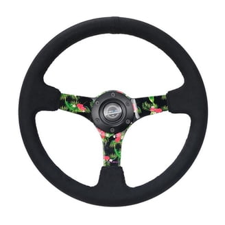 NRG Innovations NRG-RST-002RCF, Black Leather, 320mm - Walmart.com