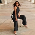 thumbnail image 2 of Defitshape Women's Long Jumpsuit Fall Jumpsuits Jumpers & Rompers Sleeveless Pant Backless Summer Wide Leg Jumpers And Rompers Black 8-10, 2 of 4
