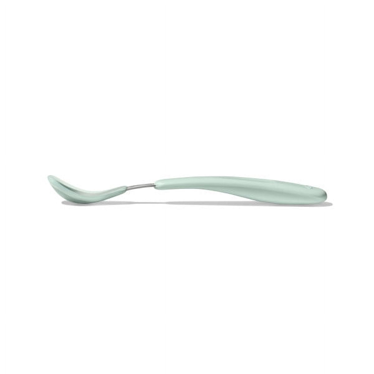 OXO Tot Baby Feeding Spoon 2 Piece Set with Soft Silicone for 6+ Months, Opal and Dusk