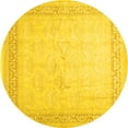 thumbnail image 1 of Ahgly Company Indoor Round Abstract Yellow Contemporary Area Rugs, 4' Round, 1 of 4