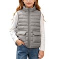 thumbnail image 2 of Girls Puffer Vest Kids Zip Up Padded Gilet Winter Quilted Jackets Fashion Outwear, 2 of 9