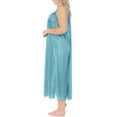 thumbnail image 4 of Ezi Satin Silk Nightgown For Women - Soft & Breathable Womens Sleepwear- Sexy Short Sleeves Womens Sleepwear, M - Plus Size,3X,Jewel Blue, 4 of 9