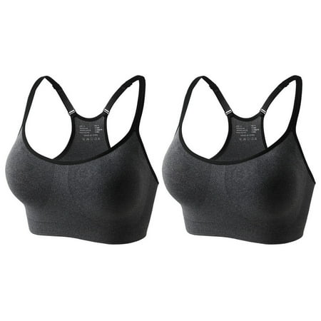 

Women s Yoga Sports Bra Adjustable Strap Underwear Fitness Running Suspender Absorption Shock Resistant High Strength Underwear-2Pack