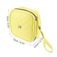 thumbnail image 2 of 1 Pc Women Floral Makeup Bag for Vacation Camping Business Travel Bathing Yellow PU Leather, 2 of 4