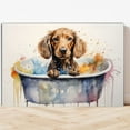 thumbnail image 2 of Bohemian Cute Dog Cat in Bathtube Pictures Painting Prints, Funny Colorfull Animals Bathroom Wall Decor Pet Artworks Pet Gift Ready To Hang, Canvas Wall Art, 2 of 5