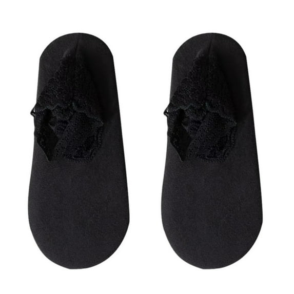 Women Socks, Fashion Casual Soft Cozy Cotton Breathable Blend Lace Decor Non-slip Silicone Grip Autumn Winter Crew Socks Slipper Floor Socks for Daily Wear 1Pair