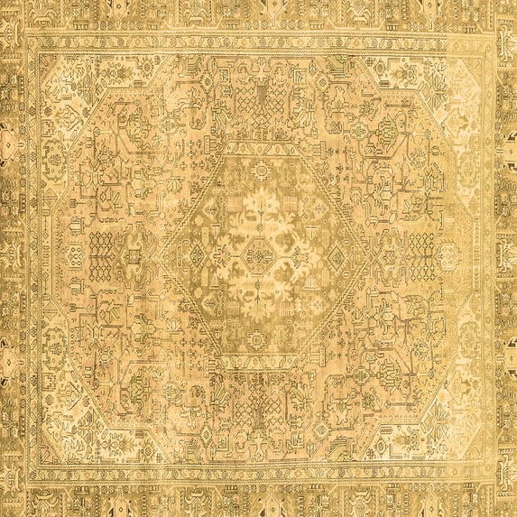 Ahgly Company Indoor Square Abstract Brown Modern Area Rugs, 3' Square