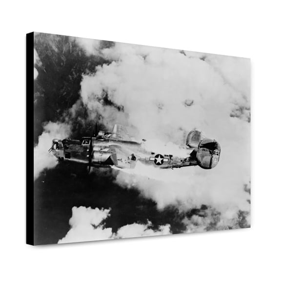 Canvas Print: Last Moments Of A Flaming B-24 Liberator After Raid Over Austria