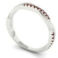 thumbnail image 2 of 0.16 ctw Wedding Band for Women - 18K White Gold Natural Garnet Stackable Eternity Ring, 2 of 6