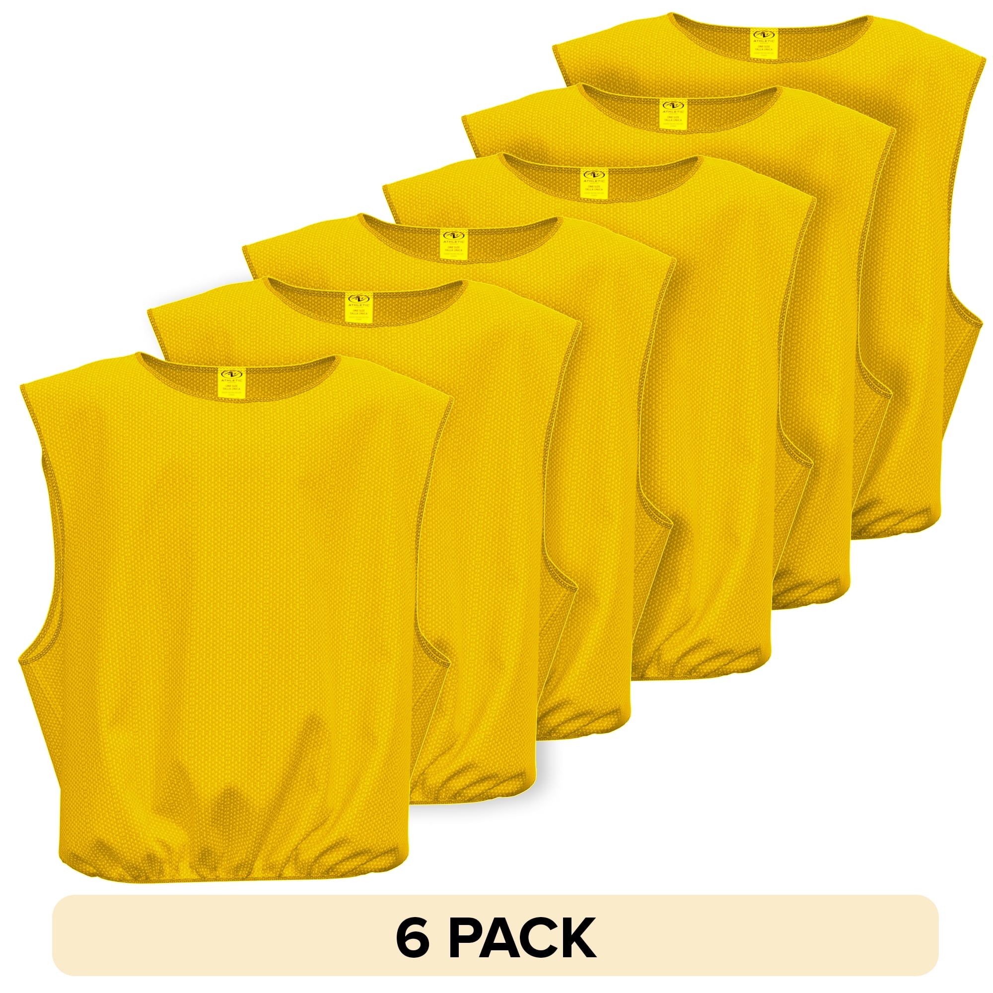 (12 pack) Athletic Works Sleeveless Pullover Junior Scrimmage Vest&nbsp;(Kids), Yellow