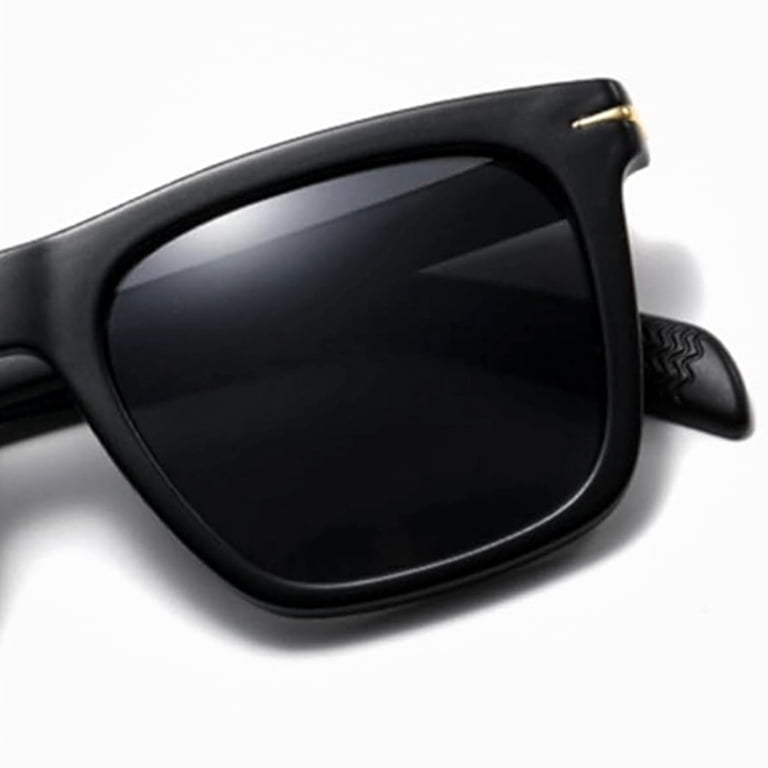 Retro Dark Black Plastic Frame Square Black Tint Lens  display picture 1