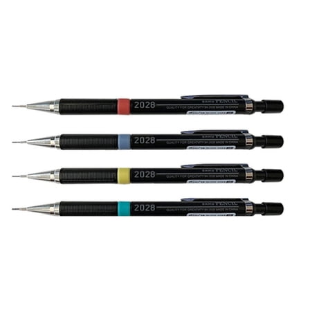 4 Pcs 0.3/0.5/0.7/0.9mm Metal Automatic Pencils Mechanical Pencils for Student