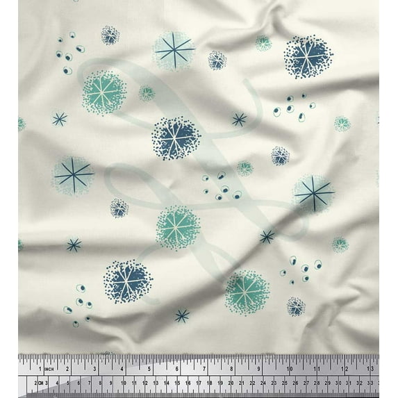 Soimoi Green Moss Georgette Fabric Brush Stroke Abstract Print Fabric by the Yard 42 Inch Wide