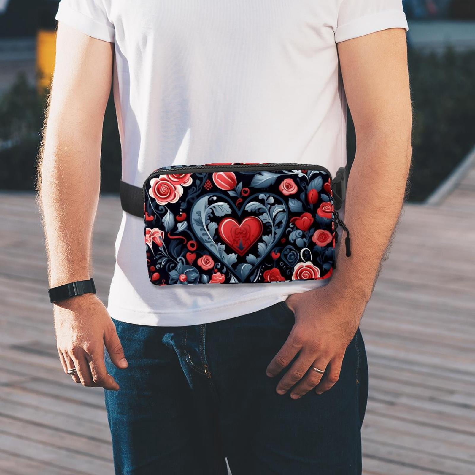 Valentine's Day Love Money Belt Waist Bag Fanny Pack - Lightweight Adjustable with Extension Strap Unisex