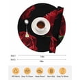 thumbnail image 6 of 15 Inch Round Placemats Set of 6, Red Rose Non Slip Heat Insulation PP Table Mats, Vintage Abstract Garden Flower Floral Black Washable Place Mats for Kitchen Dining Party Table Decor, 6 of 7