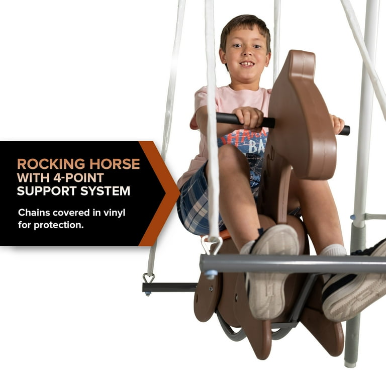 Walmart swing set with trampoline top