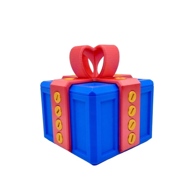 HLONK Annoying Gift Box Unique 3D Printed Design Maddening Gift Box Challenging Gift Box Fun Long-lasting High-Quality Material Irritating Gift Box Gold Red 2.36In