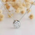 thumbnail image 3 of Women's 1Ct Round Cut Natural Moissanite Diamond Pendant in 14K White Gold Plated, 3 of 4