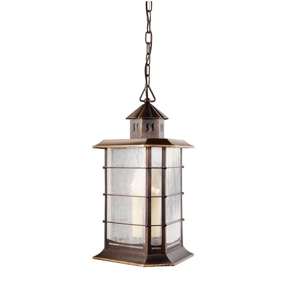 Kichler Lighting  Transitional 1-light Distressed Solid Brass Outdoor Hanging Lantern