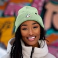 thumbnail image 4 of Dalix Ghost Life Embroidered Beanie Hat Knit Cap Cold Weather Womens in Light Green, 4 of 5