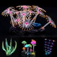 thumbnail image 1 of Flmtop 4 Pcs/ensemble Aquarium Réservoir Silicone Corail Artificiel Plante Champignon Lumineuse Décor, 1 of 9