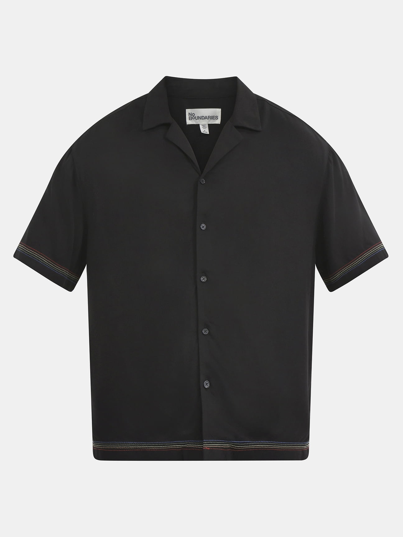 No Boundaries All Gender Pride Boxy Fit Cropped Button Front Shirt, Men's Sizes XS-5XL