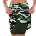 thumbnail image 3 of FAOWME Women's Skirts High Waist Camouflage Print Comfortable Breathable Fitness Yoga Skirt Built In Shorts For Sports Activities,Green,Xxxxxl, 3 of 7