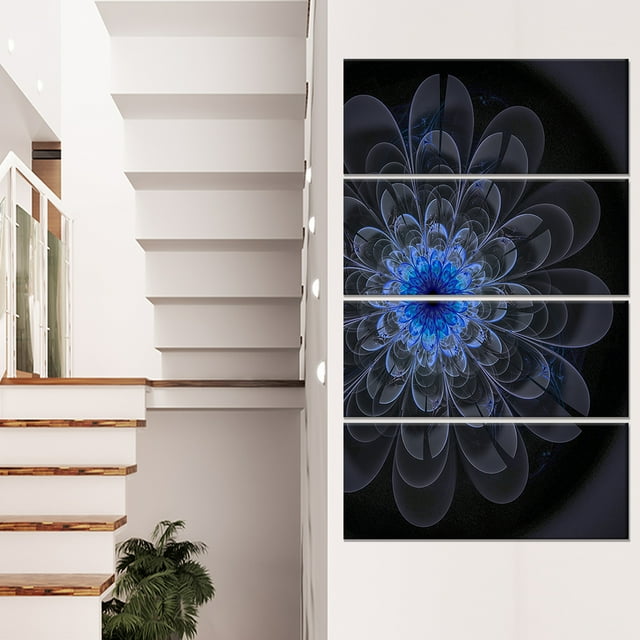 Perfect Digital Flower Art in Dark Purple - Floral Canvas Art Print