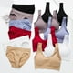 thumbnail image 2 of Conjunto de lencería sin costuras para mujer de 2 piezas con cuello en V y cuello halter: sujetador de cintura alta y tanga, nailon/spandex, color liso, sexy para la playa/ropa de dormir, 2 of 3