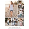 thumbnail image 5 of Fancyglim Women Tank Top V Neck Loose Fit Pleated Sleeveless Shirts White XL, 5 of 7
