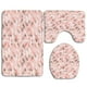 thumbnail image 1 of ABPHQTO Flechas Conceptuales Rosa Claro Chevron Inspirado Vintage Rayas Diagonalmente Juego de alfombras de baño de 3 piezas Alfombra de baño Alfombra de contorno y tapa de inodoro, 1 of 2
