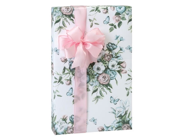 2x New Baby Girl Luxury Giftwrap Baby Feet Pink Wrapping Paper Tag and Ribbon 
