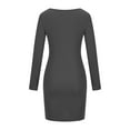 thumbnail image 5 of JNGSA Womens Dresses Fall 2023 Wedding Guest, Womens Plus Size Dress Long Sleeve Square Neck Bodycon Dress Wrap Dress Loose Mini Dresses, 5 of 6