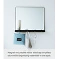 thumbnail image 2 of Yamazaki Home Magnetic Mirror with Storage Rack, Black, Glass, Supports 5.5 pounds, Magnetic, Mirror, 2 of 7